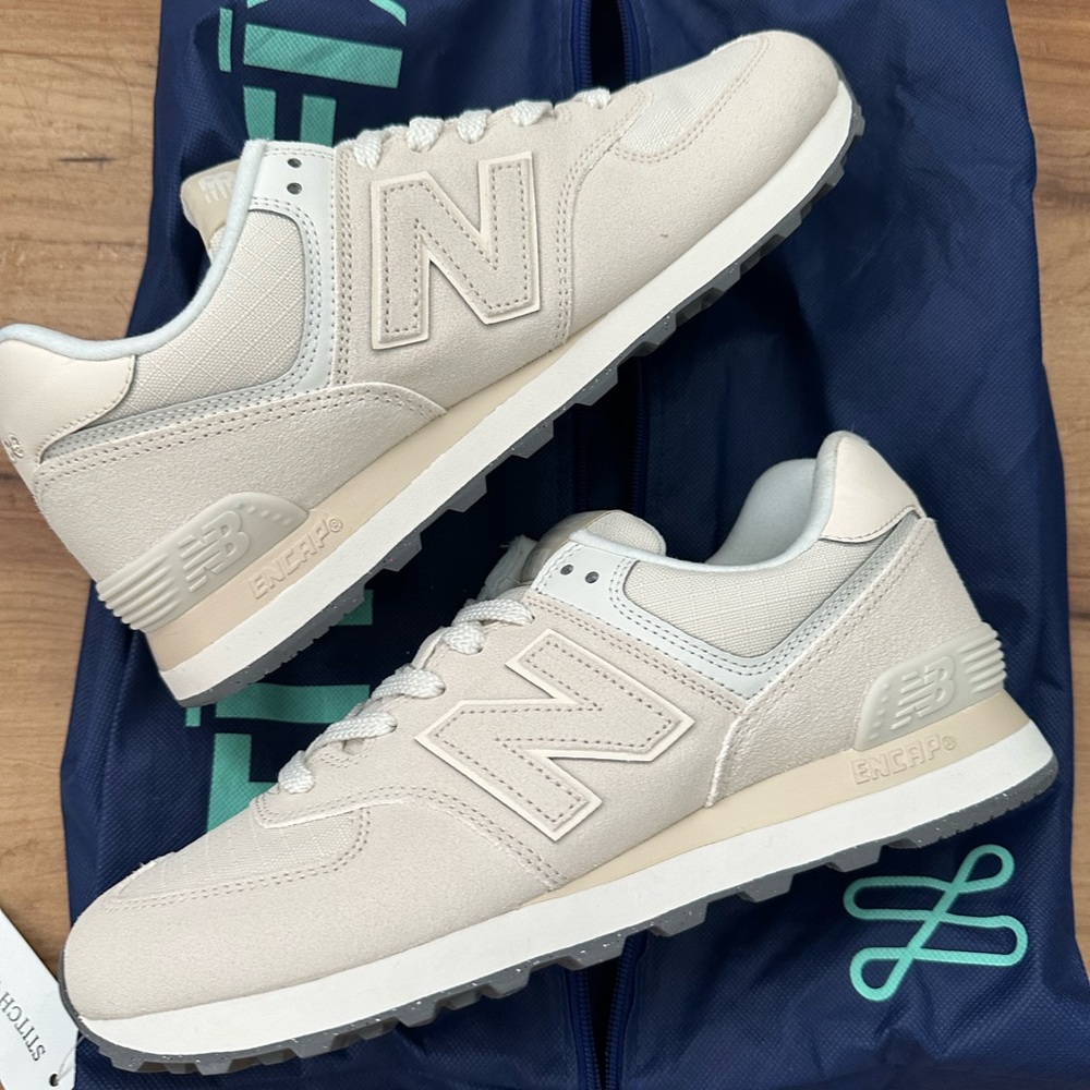 New Balance 574 White Athletic Shoes